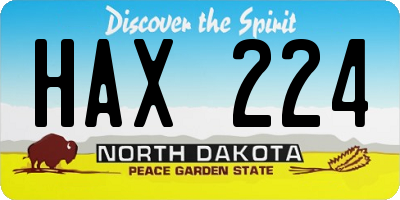 ND license plate HAX224