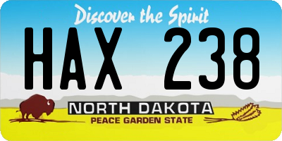 ND license plate HAX238