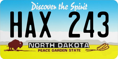 ND license plate HAX243