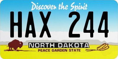 ND license plate HAX244