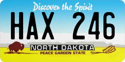 ND license plate HAX246