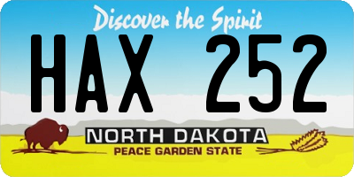 ND license plate HAX252