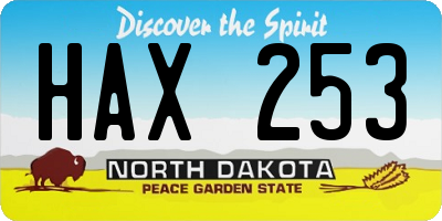 ND license plate HAX253