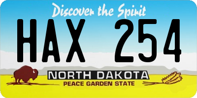 ND license plate HAX254