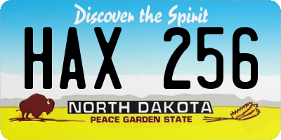 ND license plate HAX256