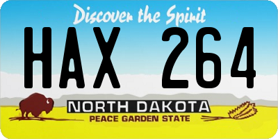 ND license plate HAX264