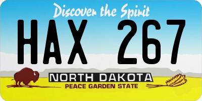 ND license plate HAX267