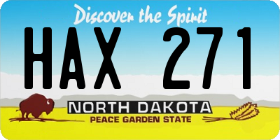 ND license plate HAX271