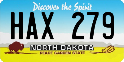 ND license plate HAX279