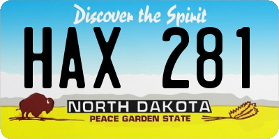 ND license plate HAX281