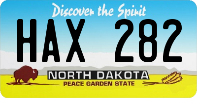 ND license plate HAX282