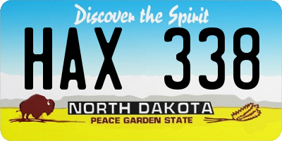 ND license plate HAX338