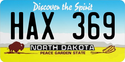 ND license plate HAX369