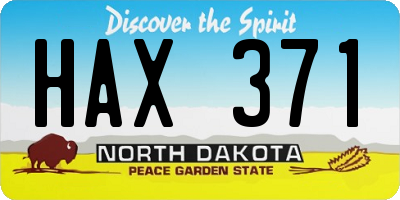 ND license plate HAX371