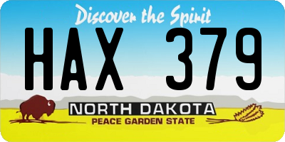 ND license plate HAX379