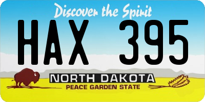 ND license plate HAX395
