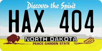 ND license plate HAX404