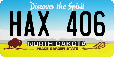 ND license plate HAX406