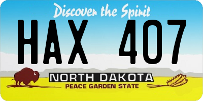 ND license plate HAX407