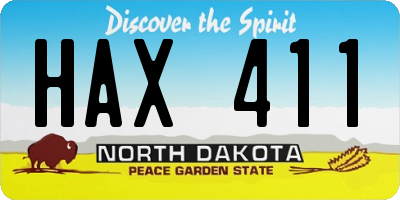 ND license plate HAX411