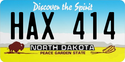 ND license plate HAX414