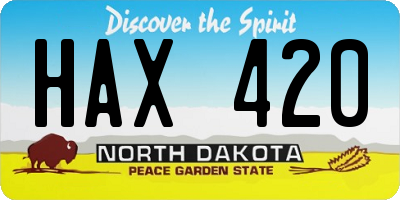 ND license plate HAX420