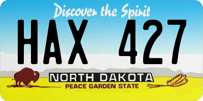 ND license plate HAX427