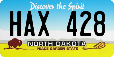 ND license plate HAX428