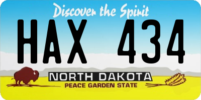 ND license plate HAX434