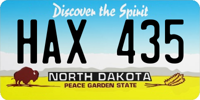 ND license plate HAX435