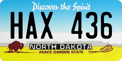 ND license plate HAX436