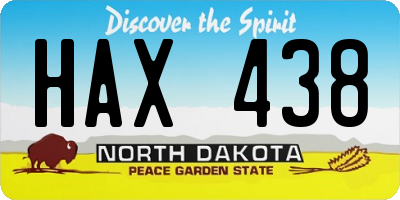 ND license plate HAX438