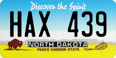 ND license plate HAX439