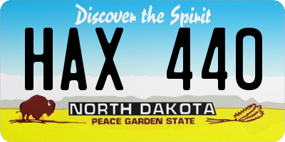 ND license plate HAX440