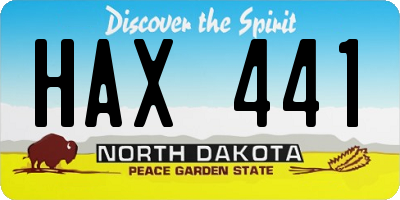 ND license plate HAX441