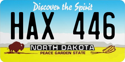 ND license plate HAX446