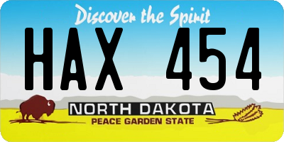 ND license plate HAX454