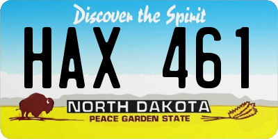 ND license plate HAX461