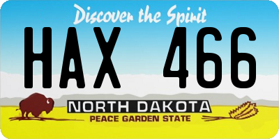 ND license plate HAX466