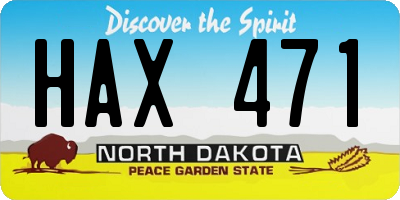 ND license plate HAX471