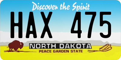 ND license plate HAX475