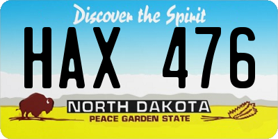 ND license plate HAX476