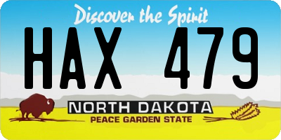 ND license plate HAX479