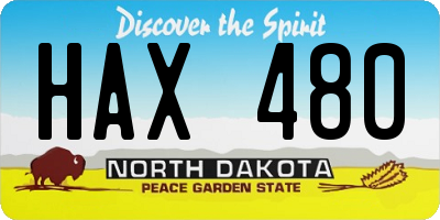 ND license plate HAX480