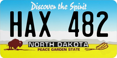 ND license plate HAX482