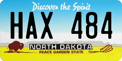 ND license plate HAX484