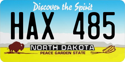 ND license plate HAX485