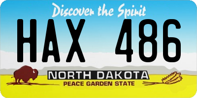 ND license plate HAX486