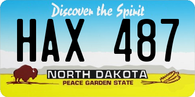 ND license plate HAX487