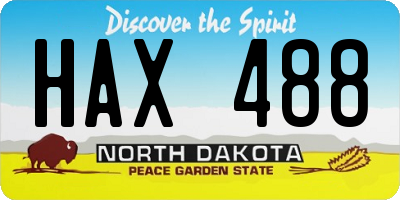 ND license plate HAX488